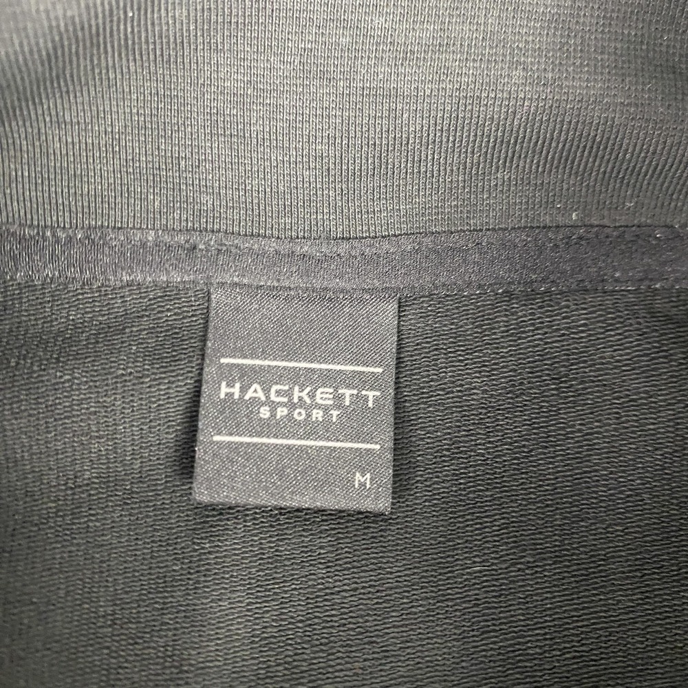 Hackett Sport Jacket Mens Medium Black Essential FZ Full Zip Cotton Track Top - Picture 4 of 10